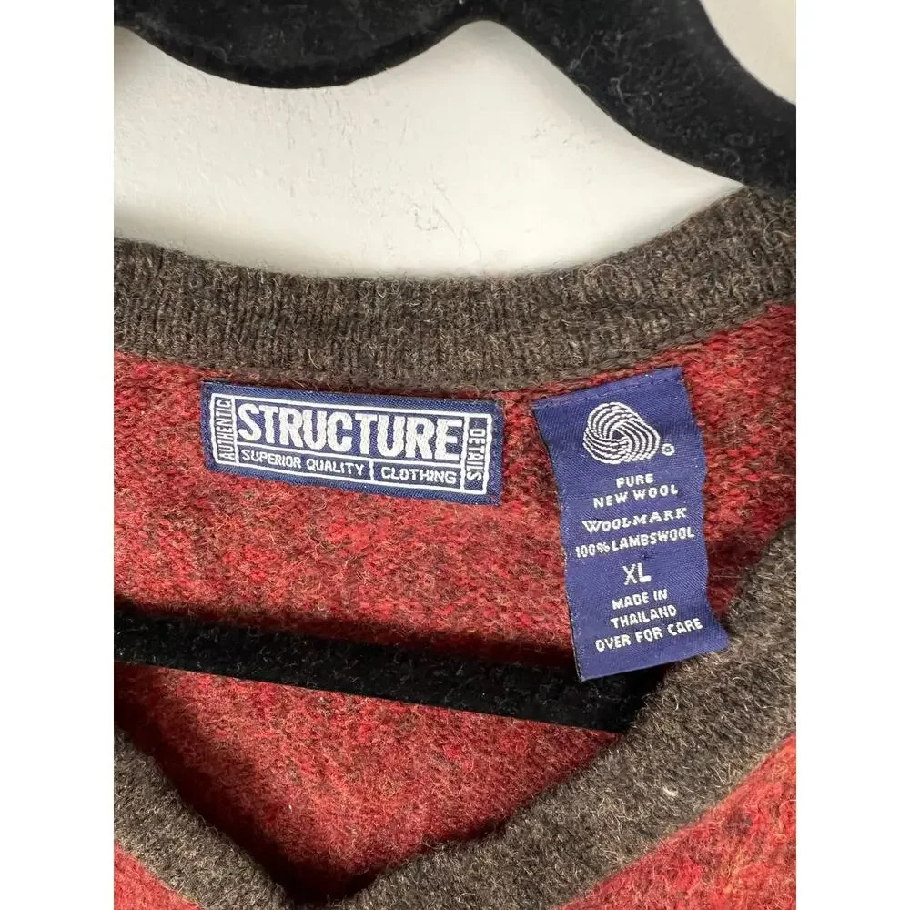 Men's Vintage Structure 100% Lambswool Sweater Vest XL